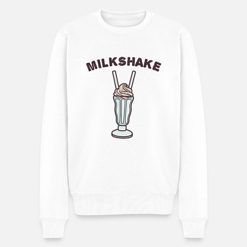 Milkshake - Männer Premium Bio Pullover - Weiß
