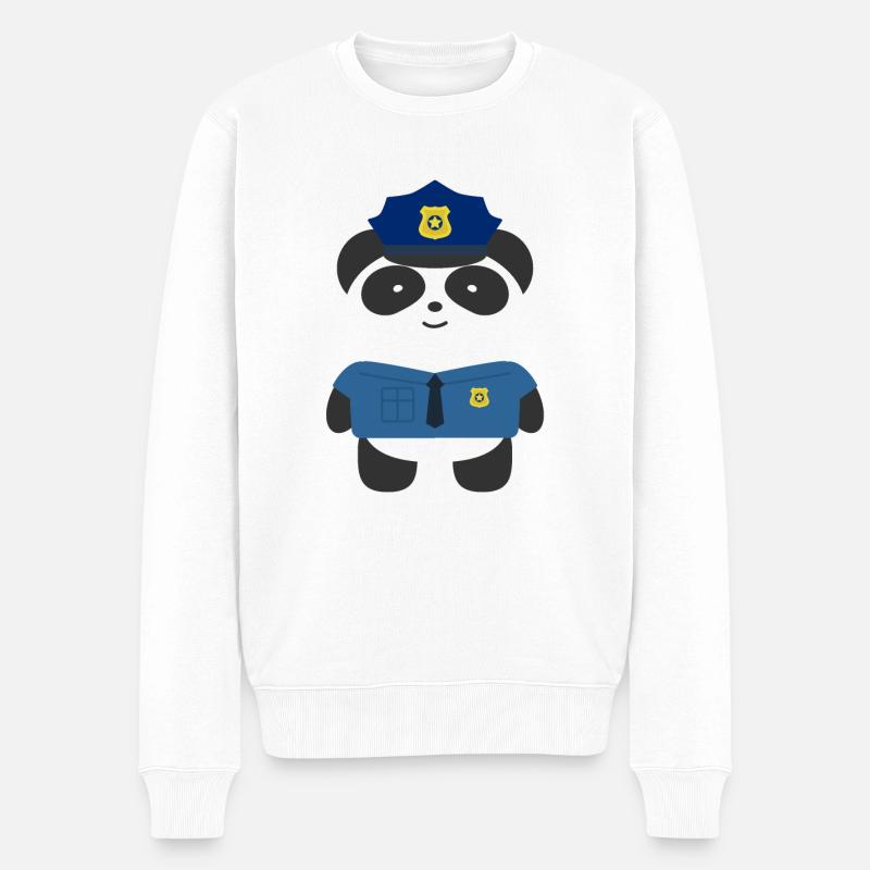 Polizei Panda - Männer Premium Bio Pullover - Weiß