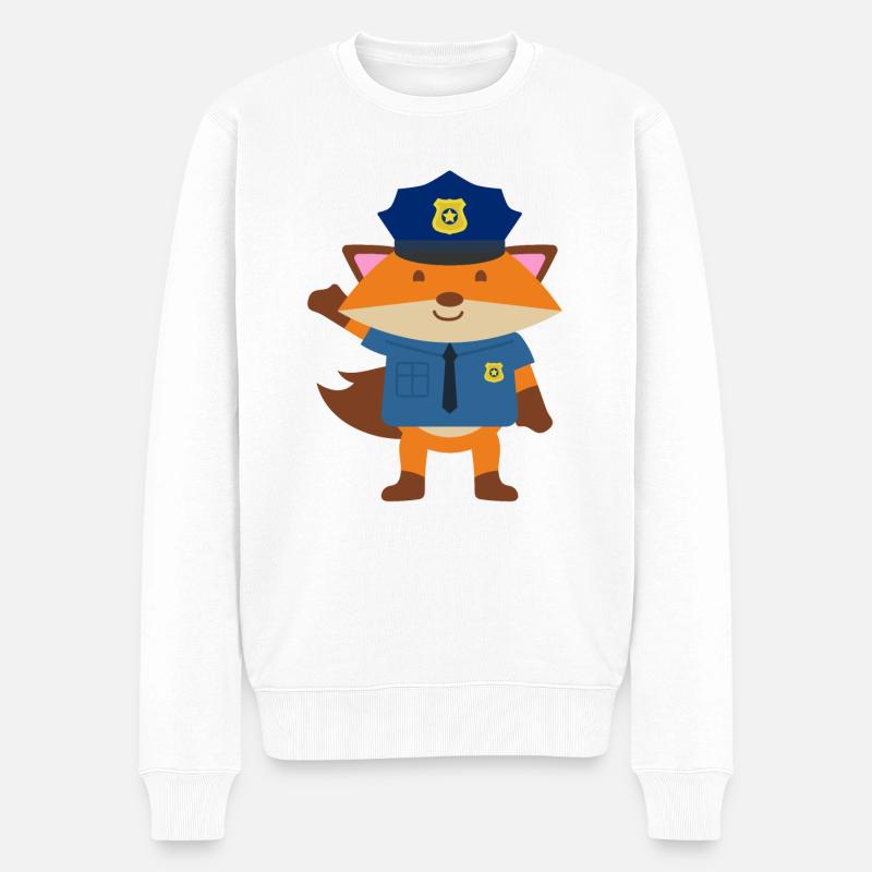 Polizei Uniform - Männer Premium Bio Pullover - Weiß