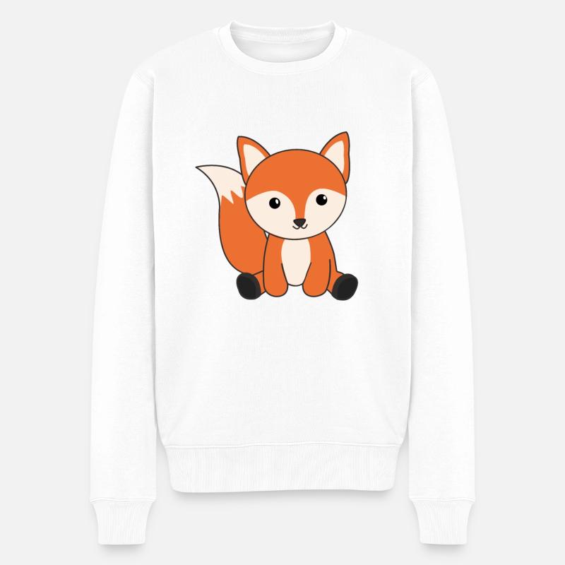 Fuchs Waldtier Füchse orange kawaii Tiere - Männer Premium Bio Pullover - Weiß