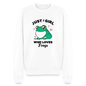 Juste une fille qui aime les grenouilles - Pull Premium bio Homme - blanc - Devant - Thijin (182cm)