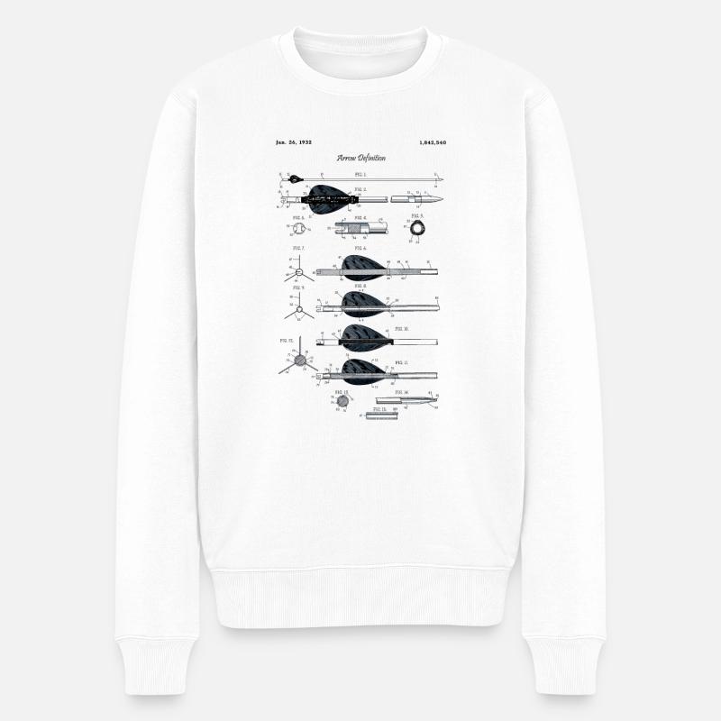 Tir à l’arc Définition Flèche - Pull Premium bio Homme - blanc