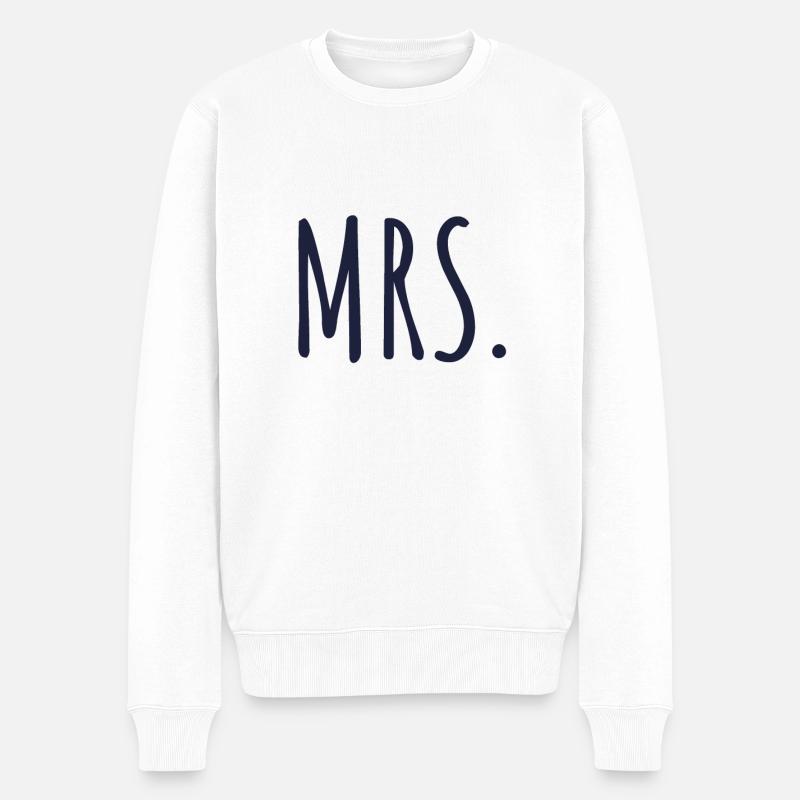 Mr. und Mrs. - Männer Premium Bio Pullover - Weiß