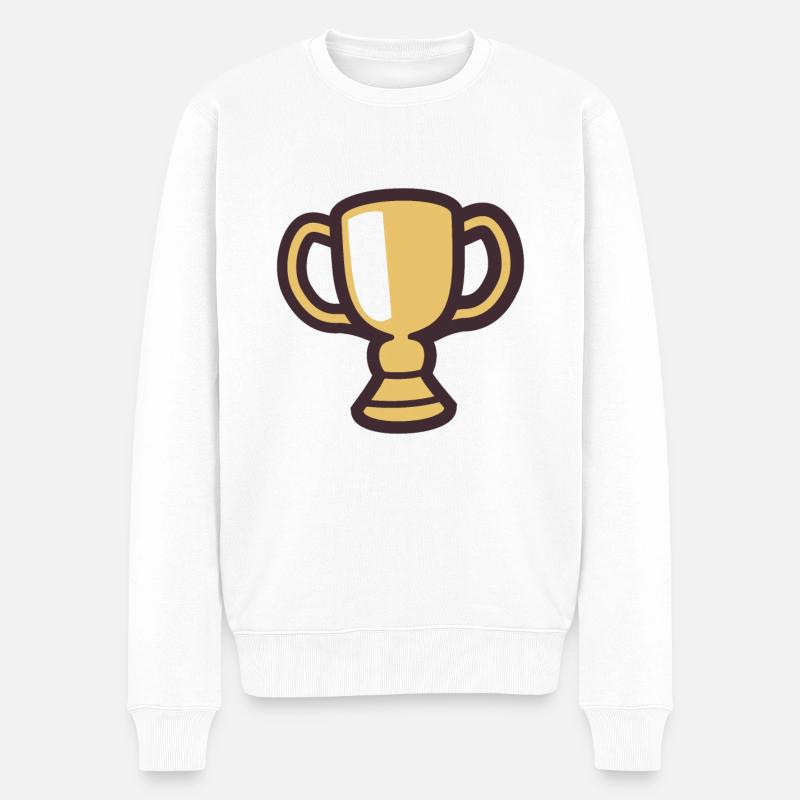 Pokal - Männer Premium Bio Pullover - Weiß