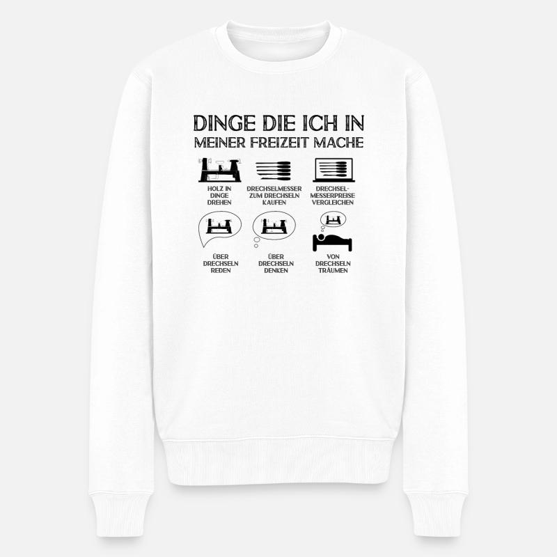 Drechsler Drechseln Drechselbank Drechsel - Männer Premium Bio Pullover - Weiß