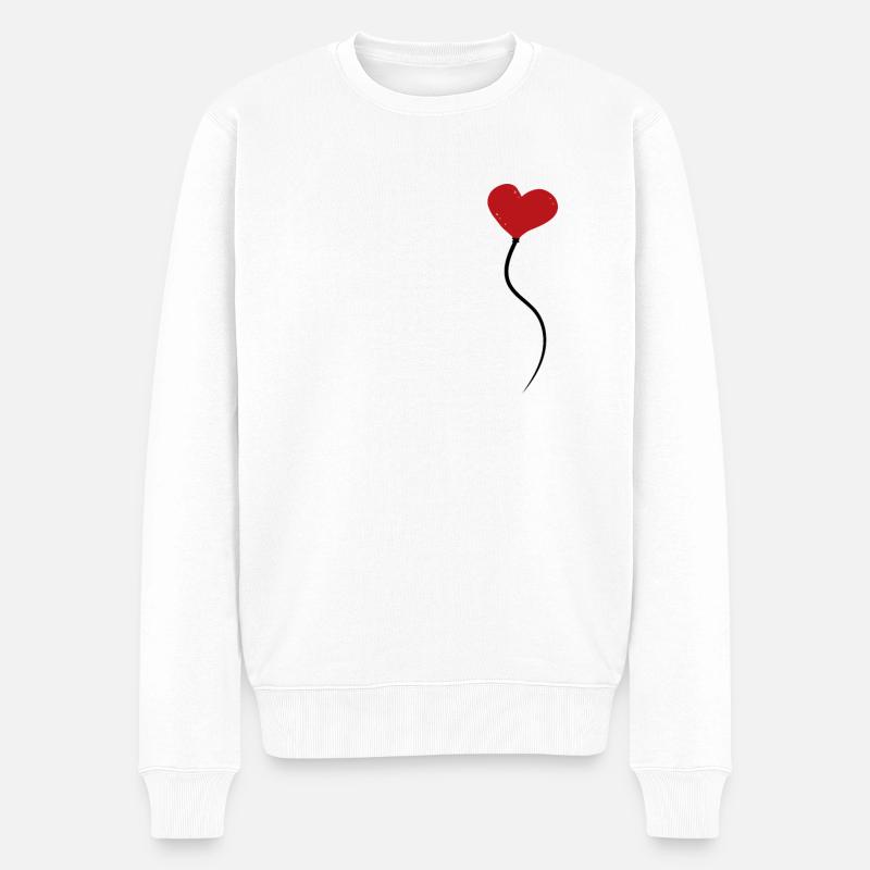Herzballon voll - Männer Premium Bio Pullover - Weiß