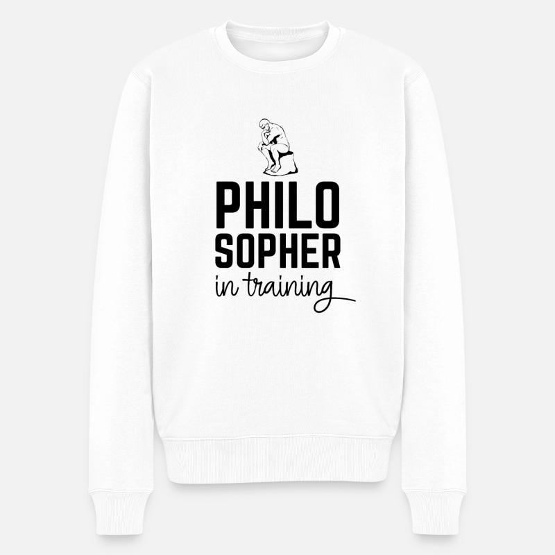 Philosoph in der Ausbildung - Männer Premium Bio Pullover - Weiß