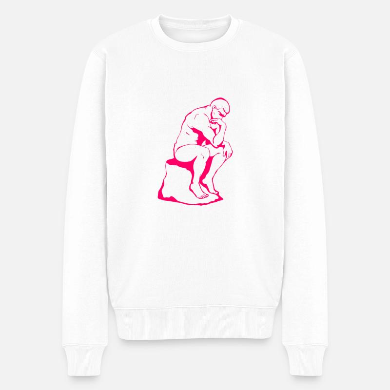 Philosophen-Denker - Männer Premium Bio Pullover - Weiß