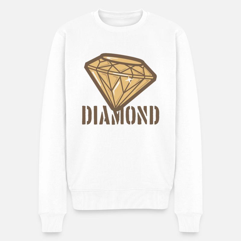 Diamant - Pull Premium bio Homme - blanc