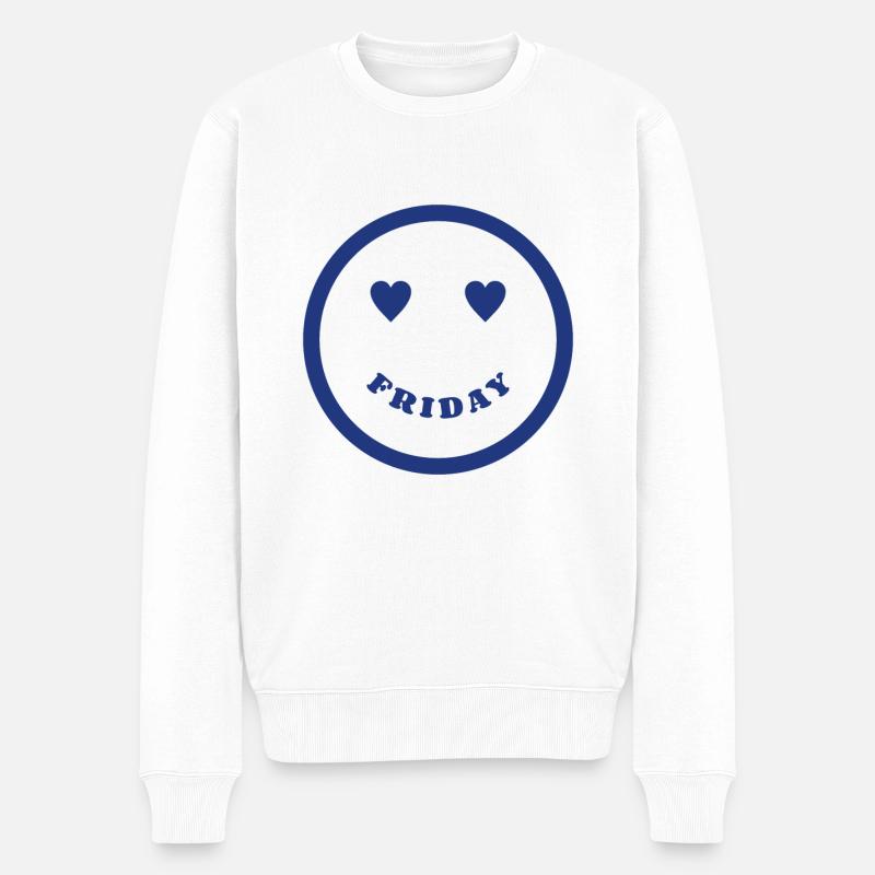 Friday - Männer Premium Bio Pullover - Weiß