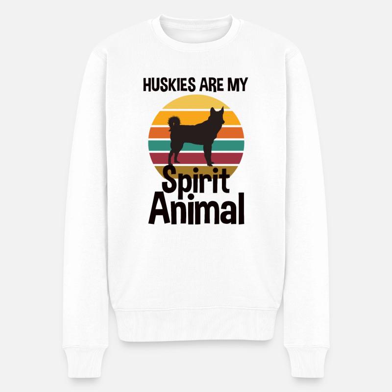 Husky Retro Design Cadeau - Pull Premium bio Homme - blanc