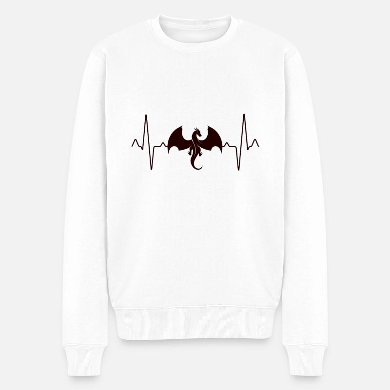 Dragon Battements de cœur - Pull Premium bio Homme - blanc
