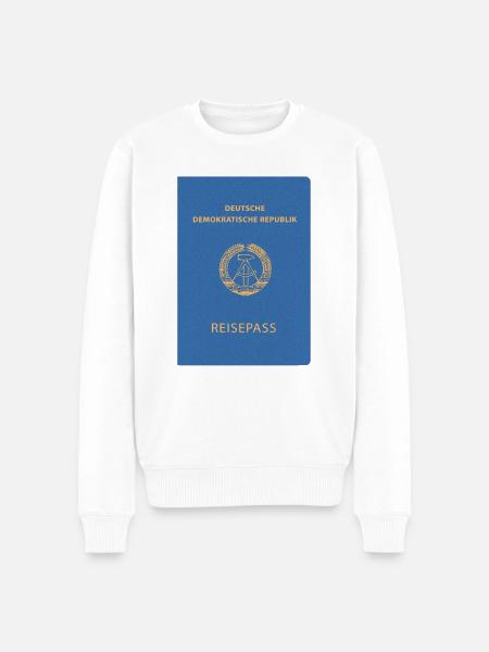 DDR, Reisepass, Ausweis, Ostalgie - Männer Premium Bio Pullover - Weiß