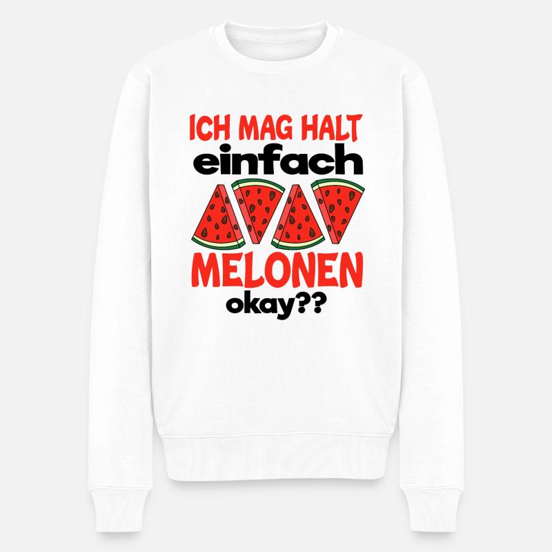 Melone - Männer Premium Bio Pullover - Weiß