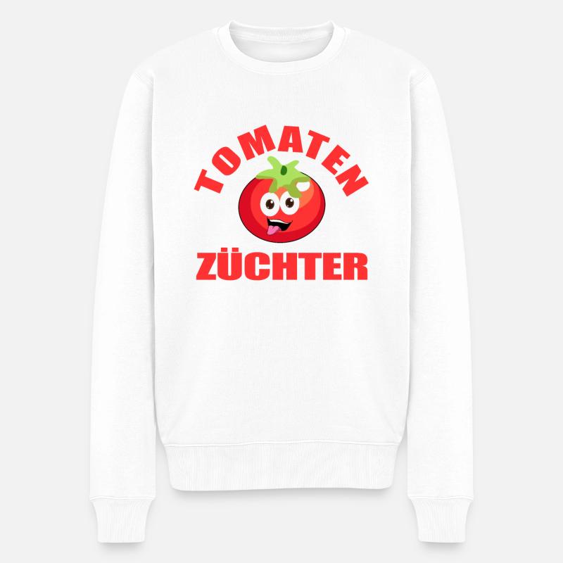 Tomate Tomaten - Männer Premium Bio Pullover - Weiß