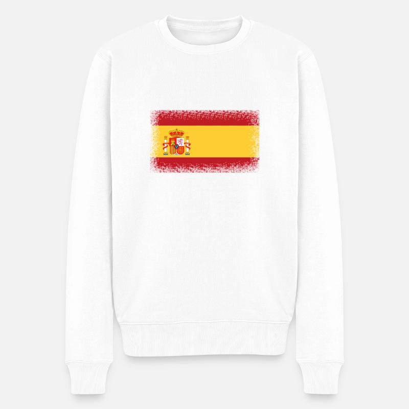 Espagne Drapeau - Pull Premium bio Homme - blanc