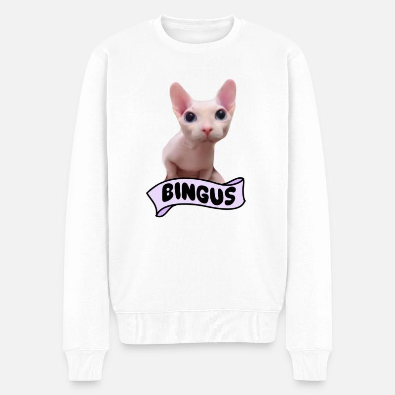 Bingus Cat Meme - Männer Premium Bio Pullover - Weiß