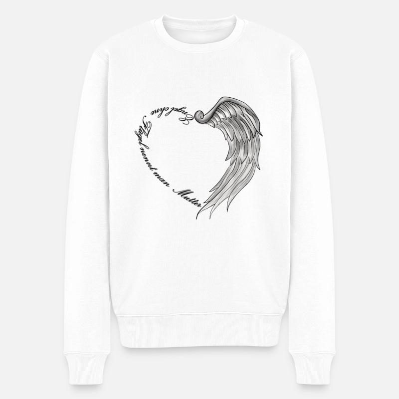 Mütter sind Engel, Mama, Muttertag - Männer Premium Bio Pullover - Weiß