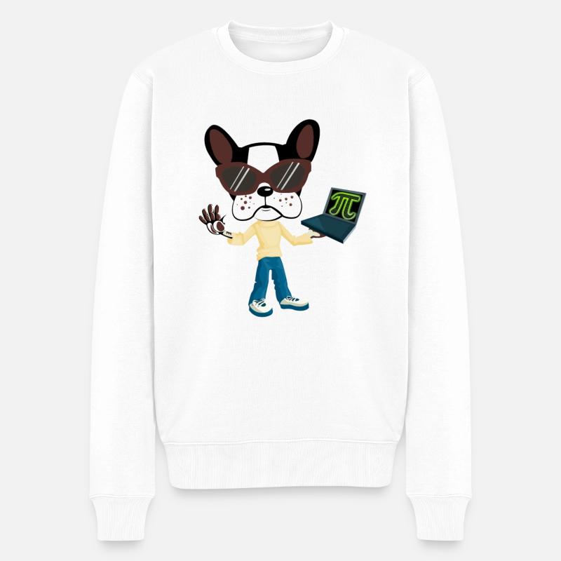 Pi Dog - Männer Premium Bio Pullover - Weiß