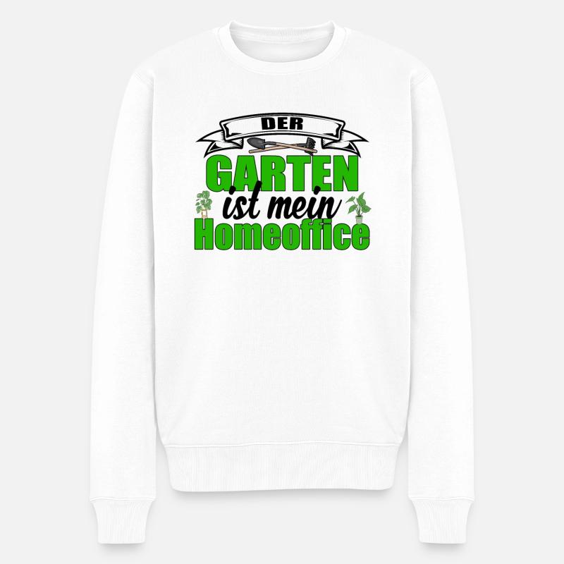Garten Homeoffice - Männer Premium Bio Pullover - Weiß