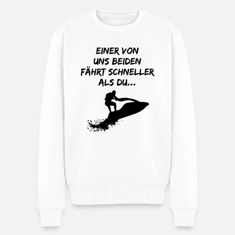 Jetskifahrer Jetski Jet Ski Cooler Spruch Geschenk - Männer Premium Bio Pullover - Weiß