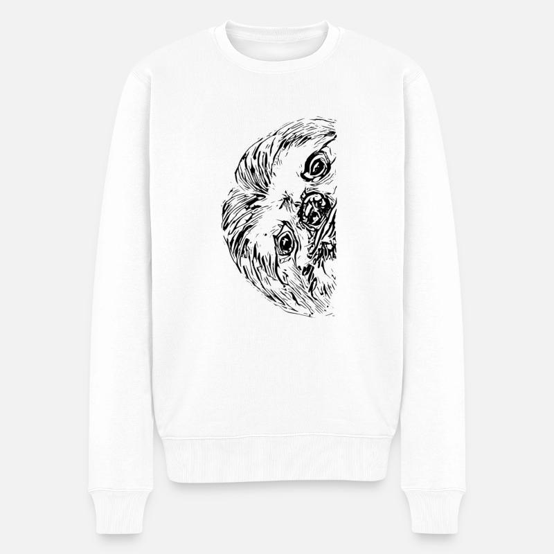 Faultier - Männer Premium Bio Pullover - Weiß