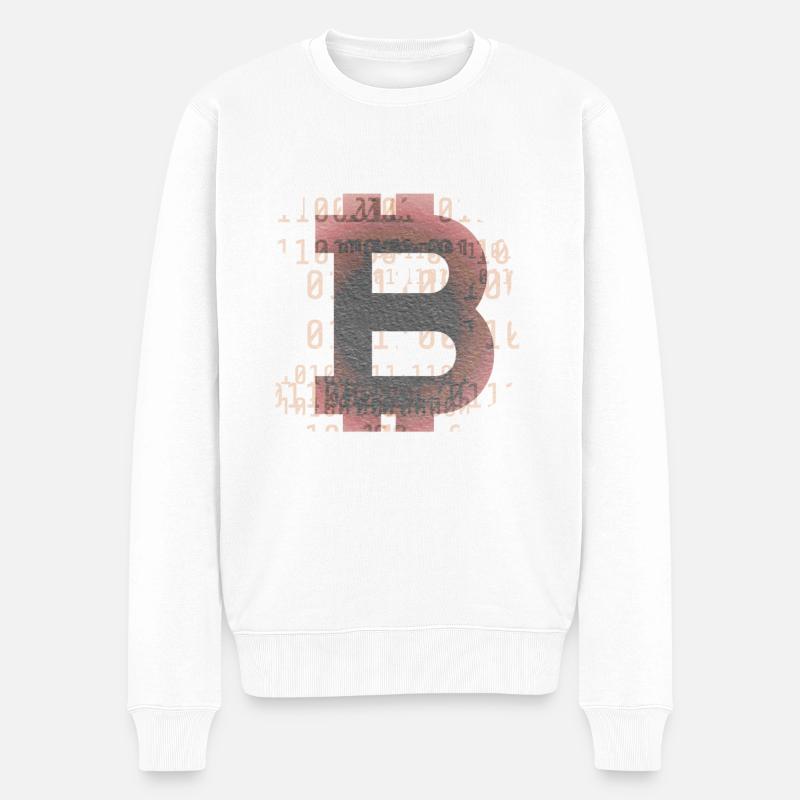 Bitcoin Logo - Männer Premium Bio Pullover - Weiß