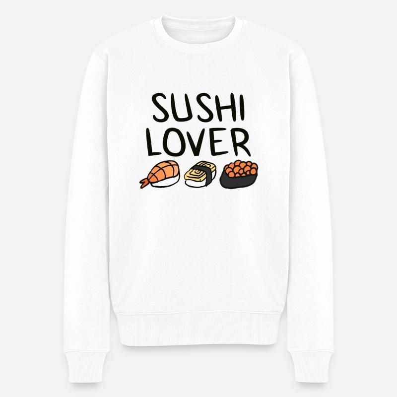 Sushi - Männer Premium Bio Pullover - Weiß