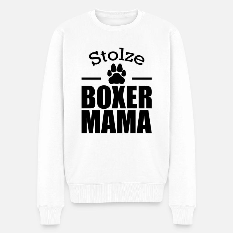Stolze boxer mama Hunde Geschenk Haustier - Männer Premium Bio Pullover - Weiß