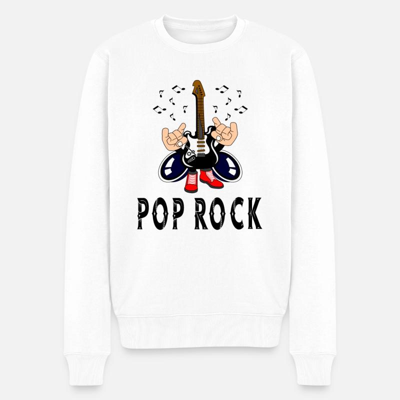 Pop-Rock - Männer Premium Bio Pullover - Weiß