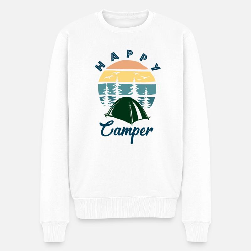 Un campeur heureux - Pull Premium bio Homme - blanc
