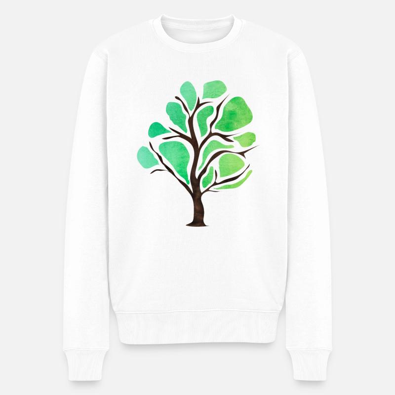 Baum Bäume Umweltschutz Naturschutz CO2 Sauerstoff - Männer Premium Bio Pullover - Weiß