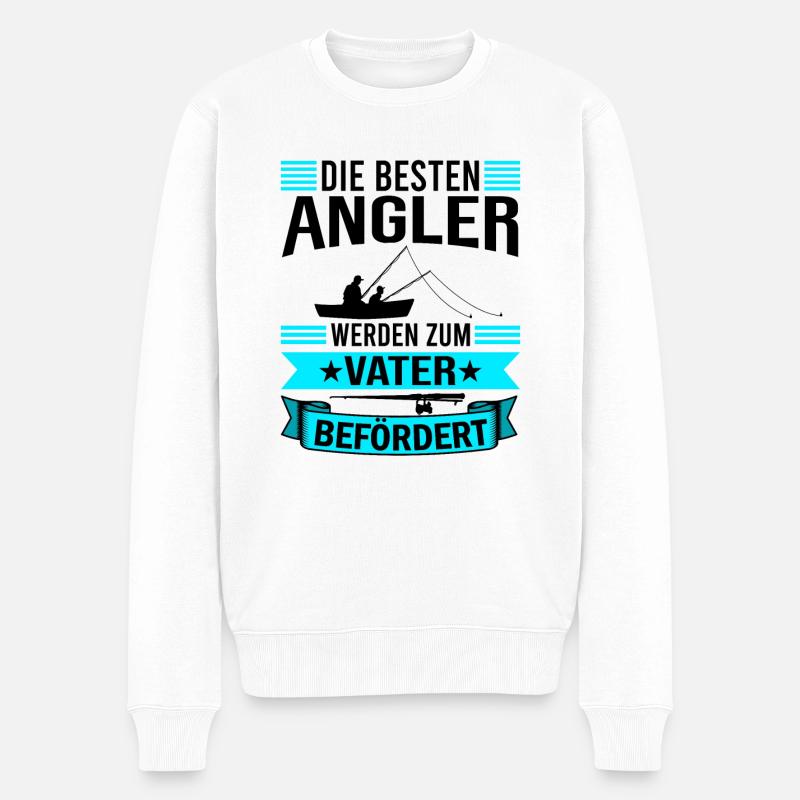 Angel Papa Vater - Männer Premium Bio Pullover - Weiß