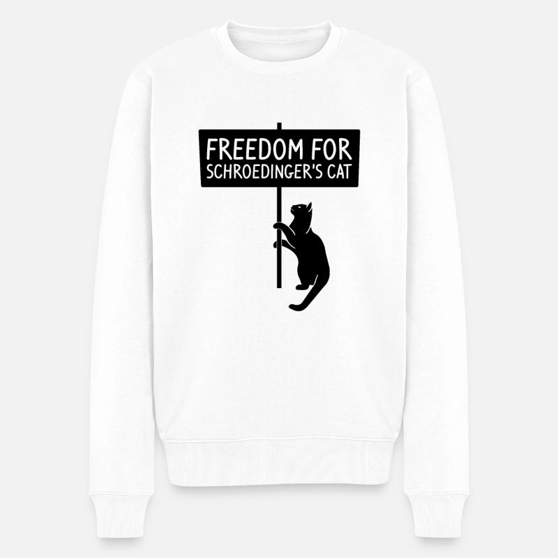 Frihed til schroedingers kattevidenskab memes - Økologisk premium-sweatshirt til mænd - hvid