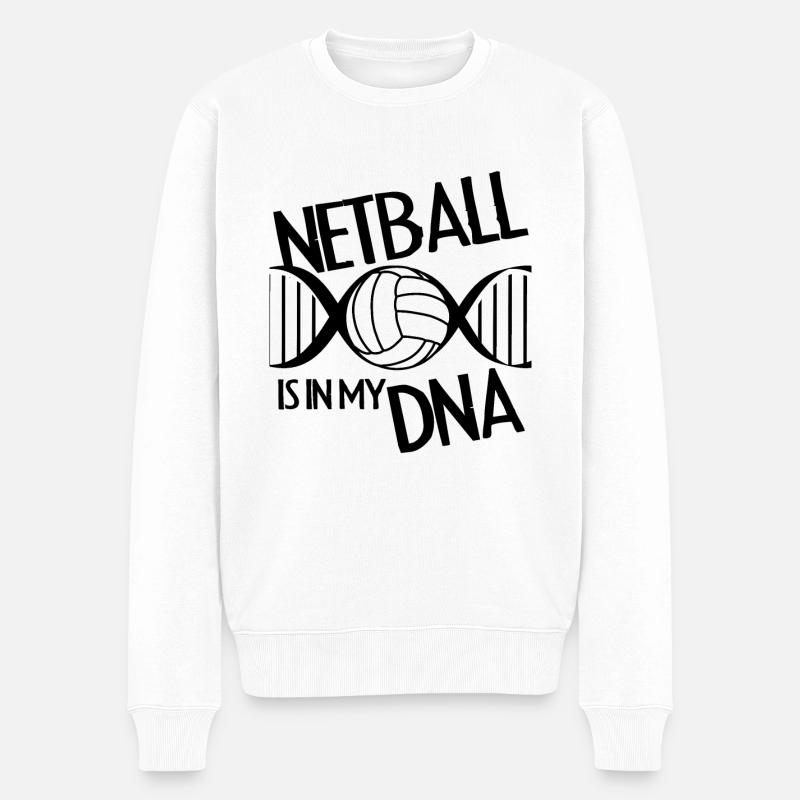 DNA Netball Ball - Männer Premium Bio Pullover - Weiß
