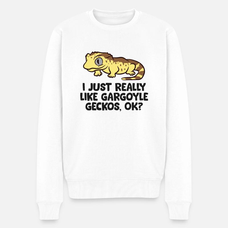 Gargoyle Gecko Lover J’aime vraiment - Pull Premium bio Homme - blanc
