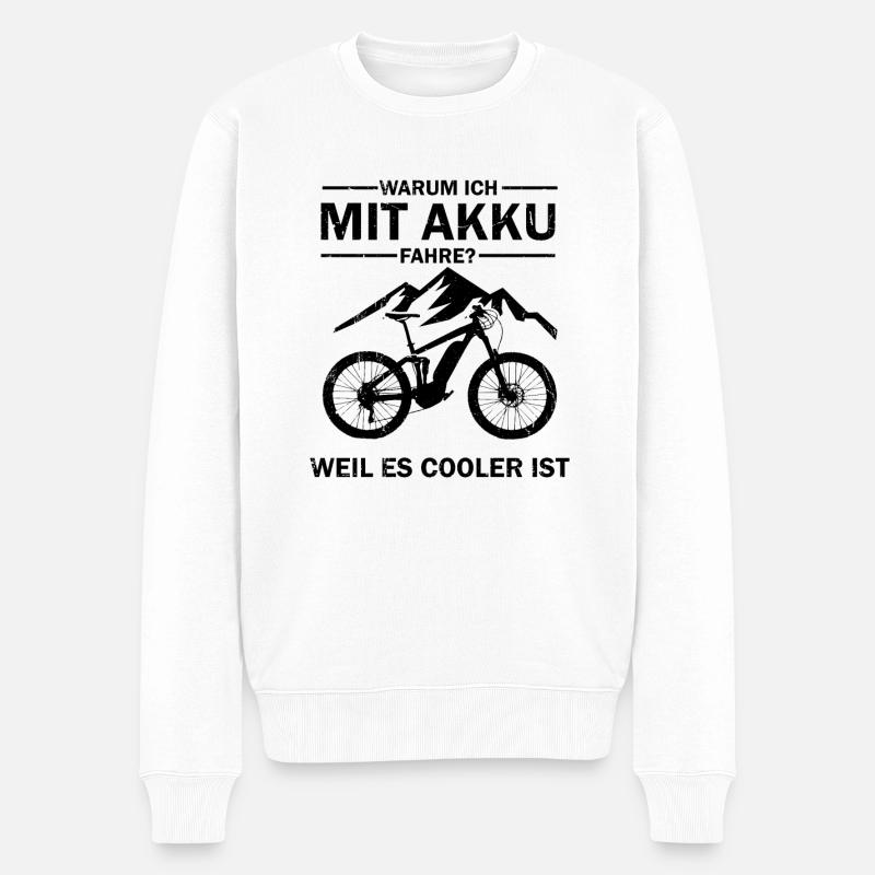 E-Bike E-Mtb Elektrofahrrad Ebike - Männer Premium Bio Pullover - Weiß