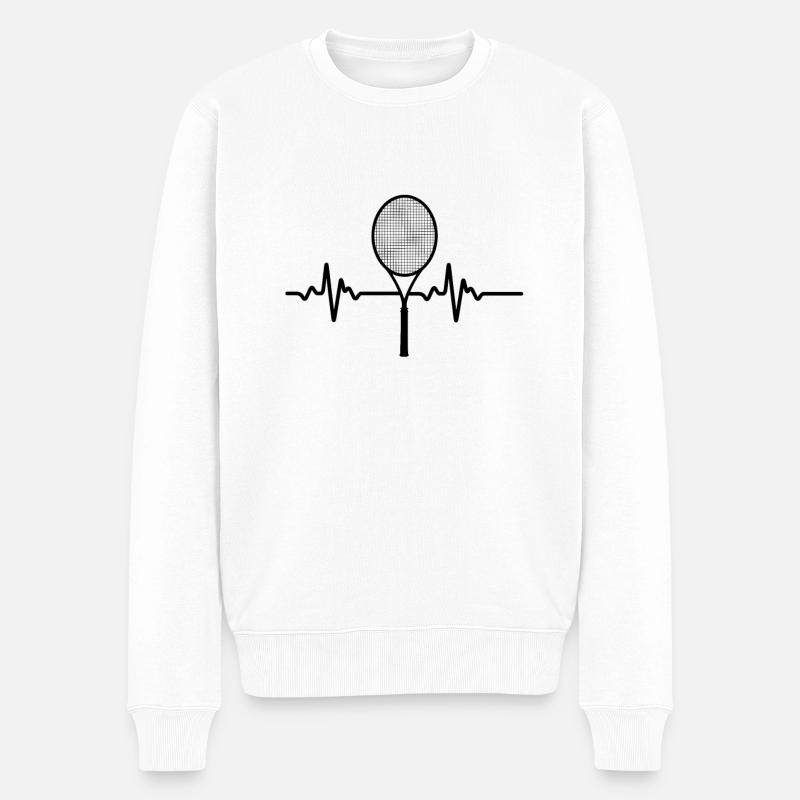 Herzschlag-Tennis - Männer Premium Bio Pullover - Weiß