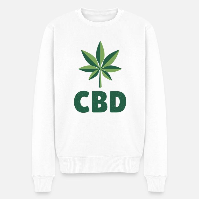 weed cbd - Männer Premium Bio Pullover - Weiß