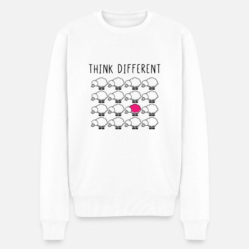 Think Different - Pull Premium bio Homme - blanc