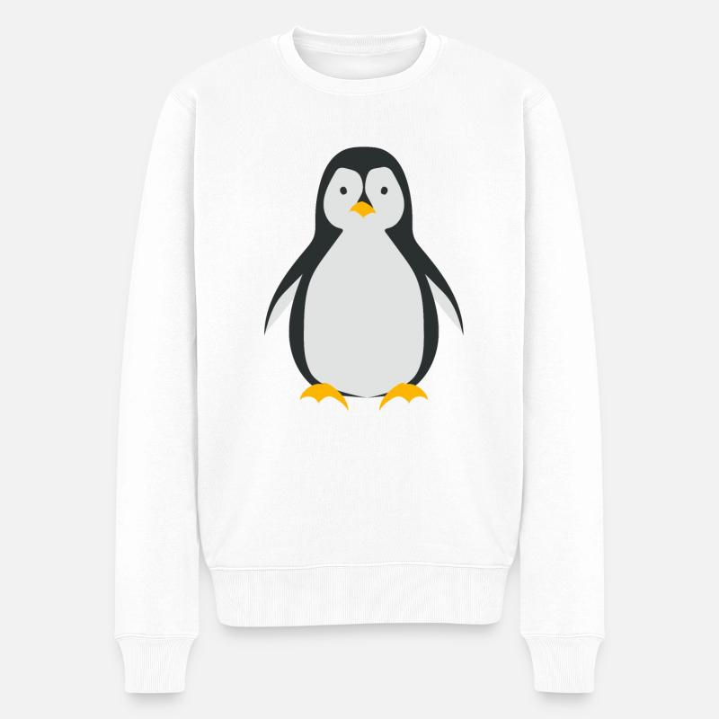 Pinguin - Männer Premium Bio Pullover - Weiß