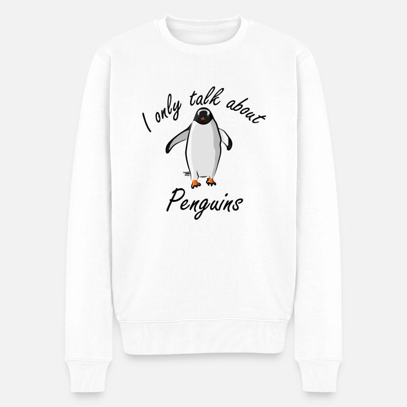 Pinguin - Männer Premium Bio Pullover - Weiß