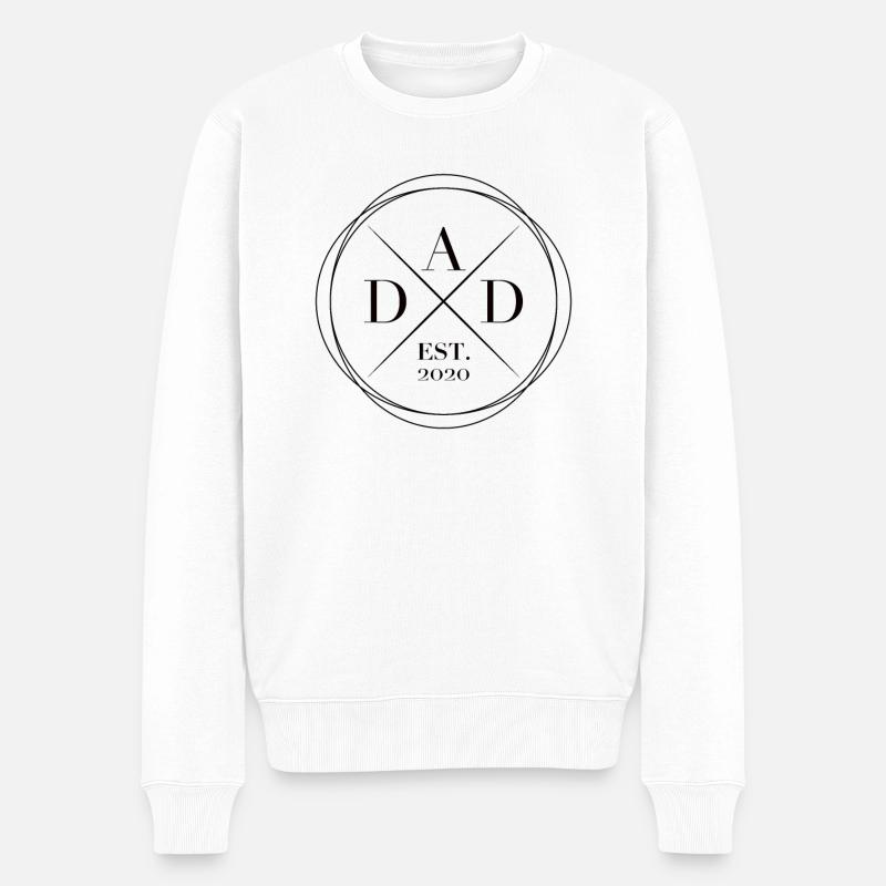 Dad est. 2020 werdende Väter Familie Eltern - Männer Premium Bio Pullover - Weiß