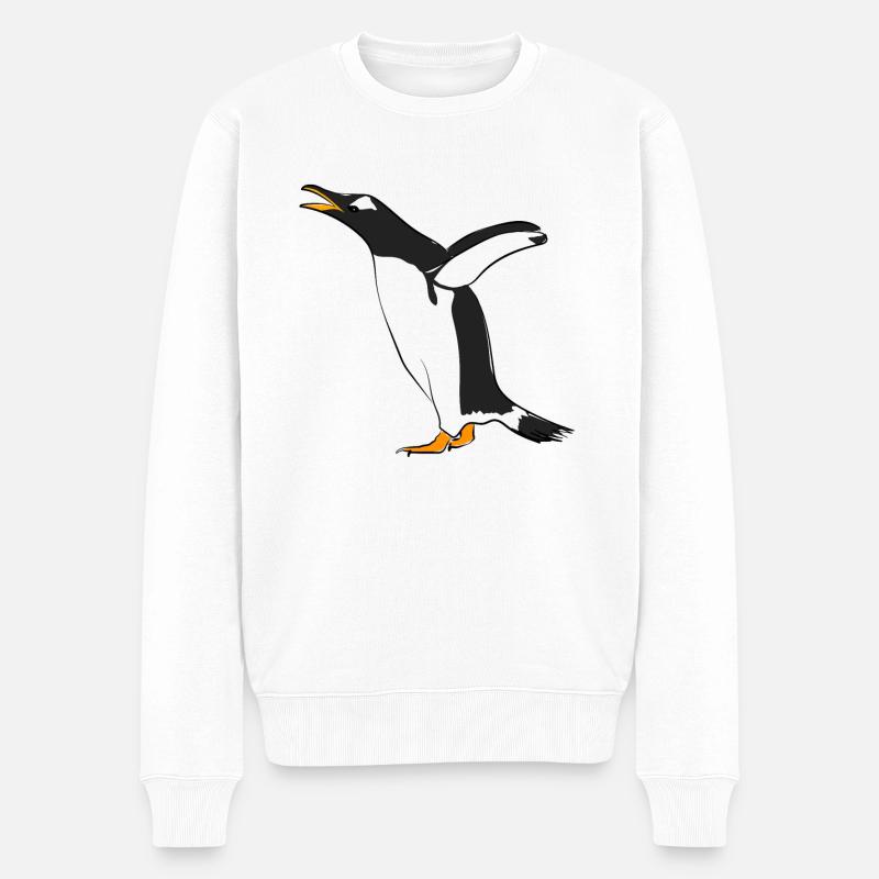 Pinguin - Männer Premium Bio Pullover - Weiß