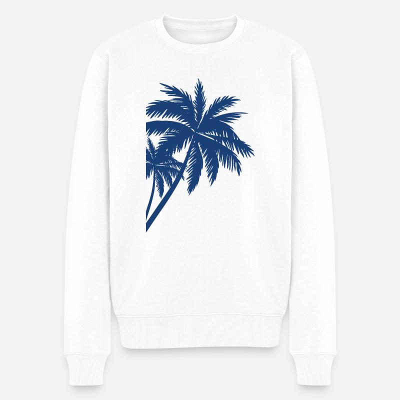 Palme Palm - Pull Premium bio Homme - blanc