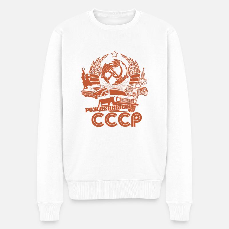 Né en URSS soviétique cadeau - Pull Premium bio Homme - blanc