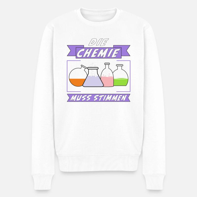 DIE CHEMIE MUSS STIMMEN - Männer Premium Bio Pullover - Weiß