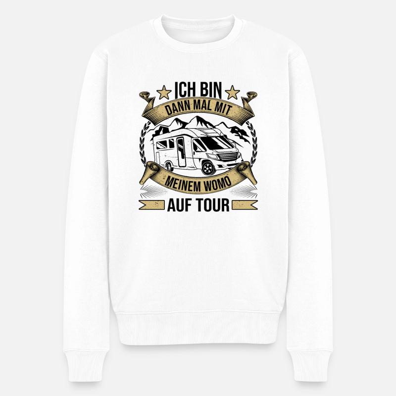 Mit Wohnmobil Womo auf Tour - Männer Premium Bio Pullover - Weiß