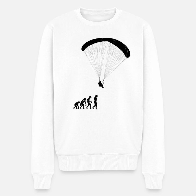 Evolution paraglider - Men's Premium Organic Jumper - white