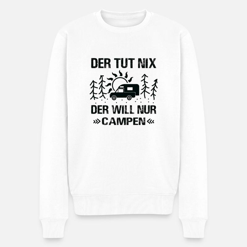 Der Tut Nix Der Will Nur Campen Pickup Camper - Männer Premium Bio Pullover - Weiß